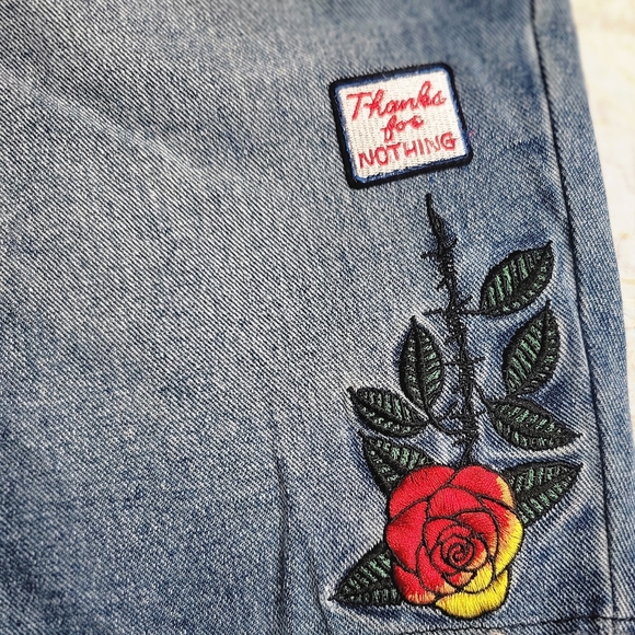 PACSUN Embroidered Denim Shorts with Patches - Picture 4 of 9
